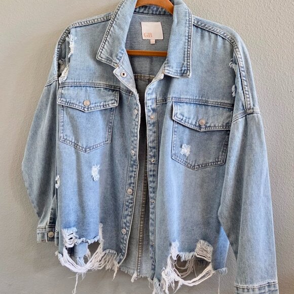 GB Distressed Denim Jacket - Picture 1 of 3